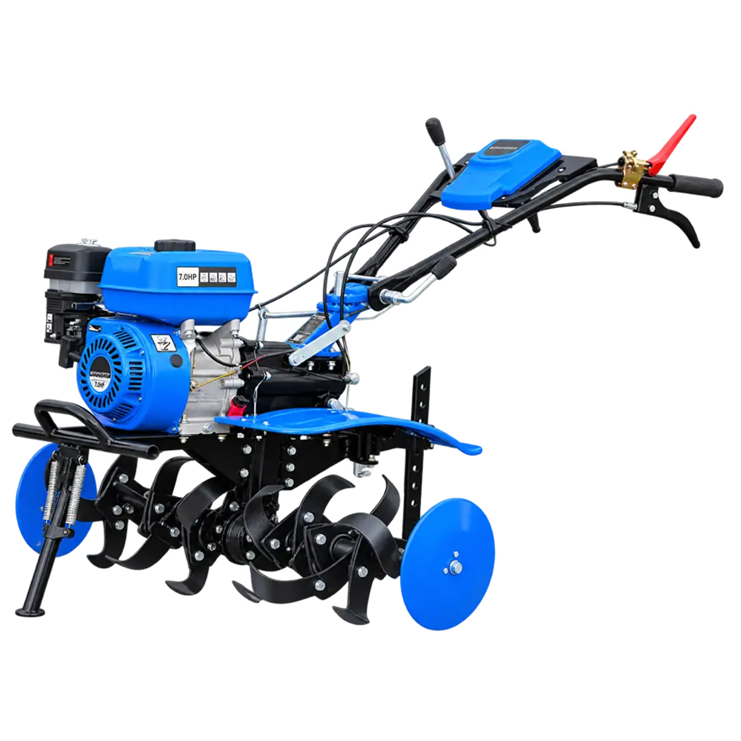 7HP Petrol Power Weeder Solid Tyre 208cc | Mini Tiller Tractor Cultivator Machine | All Types of Crops, Farming, Agriculture, Garden | 2 Forward & 1 Reverse Gear
